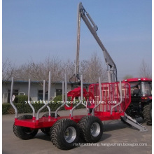 Tanzania Hot Sale Zm12006 12tons Heavy Duty Forest Log Trailer with Crane